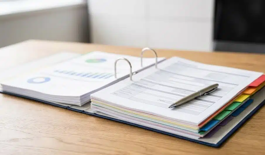 מחברת על שולחן